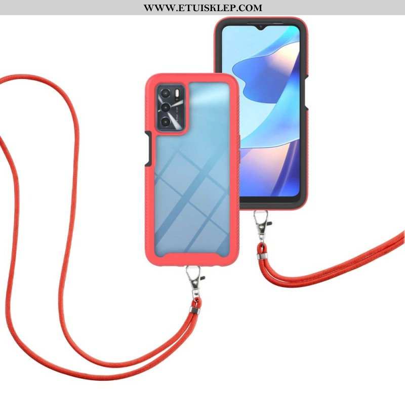 Etui do Oppo A16 / A16s Hybryda Ze Sznurkiem I Kolorowym Konturem